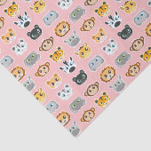 Cute Oerwoud Animals Pattern Roze Tissuepapier (Detail)