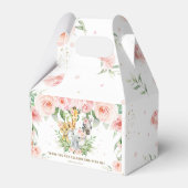 Cute Oerwoud Animals Safari Pink Floral Hartelijk Bedankdoosjes (Achterkant)