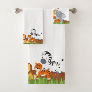 Cute Oerwoud Baby Animal Bad Handdoek