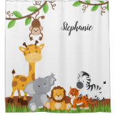 Cute Oerwoud Baby Animal {kies uw kleur} Douchegordijn (Voorkant)