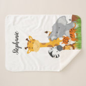 Cute Oerwoud Baby Animal Sherpa Deken (Voorkant (horizontaal))