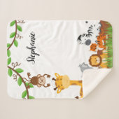 Cute Oerwoud Baby Animal Sherpa Deken (Voorkant (horizontaal))