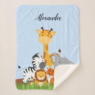 Cute Oerwoud Baby Animal Sherpa Deken