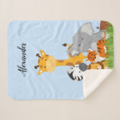 Cute Oerwoud Baby Animal Sherpa Deken (Voorkant (horizontaal))