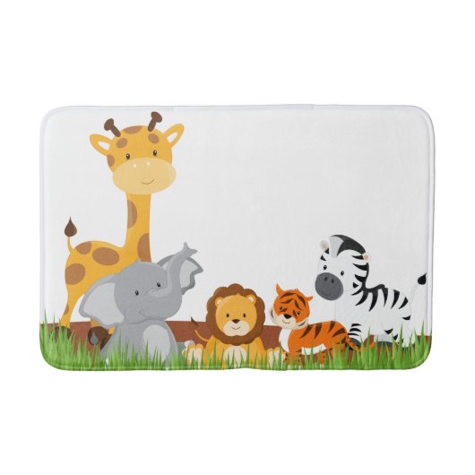 Cute Oerwoud Baby Animals Bath Mat (Voorkant)