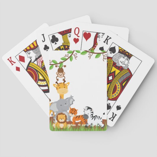 Cute Oerwoud Baby Animals die kaarten afspelen (Achterkant)