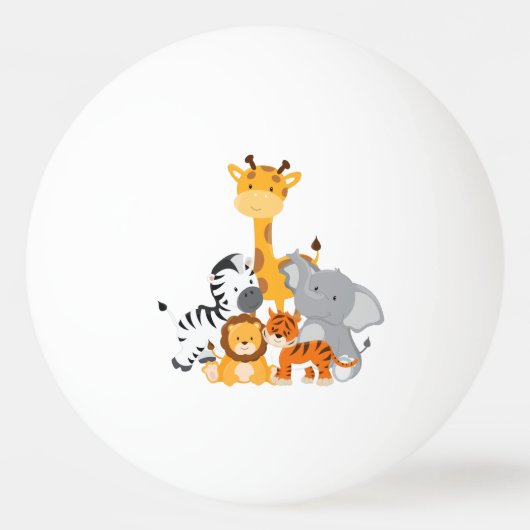 Cute Oerwoud Baby Animals Ping Pong Ball (Achterkant)