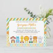 Cute Oerwoud Baby Animals Safari Baby shower Kaart (Staand voorkant)