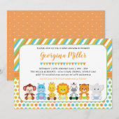 Cute Oerwoud Baby Animals Safari Baby shower Kaart (Voorkant / Achterkant)