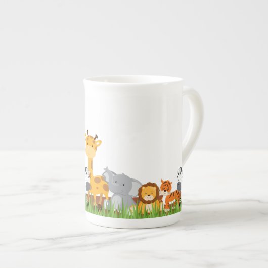 Cute Oerwoud Baby  	AnimalsBone China Mok (Voorkant rechts)