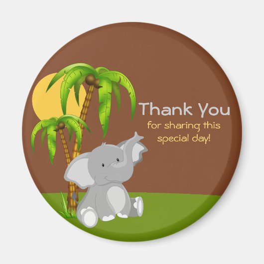 Cute Oerwoud Baby Elephant Magneet (Voorkant)