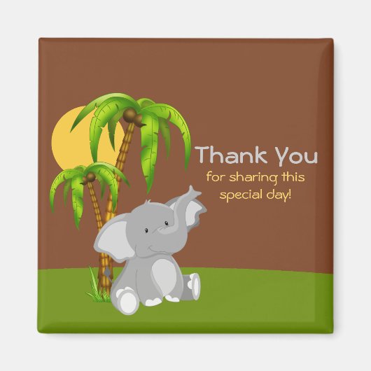 Cute Oerwoud Baby Elephant Magneet (Voorkant)