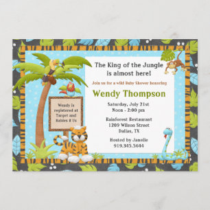 Cute Oerwoud Baby shower Invitation Kaart