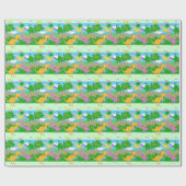 Cute Oerwoud Dinosaurs Cadeaupapier (Vlak)