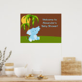 Cute Oerwoud Elephant Boy Baby shower Poster (Keuken)
