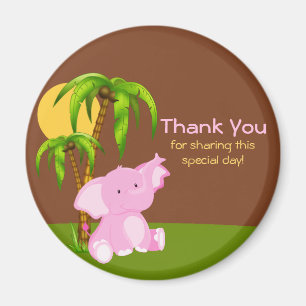 Cute Oerwoud Elephant Girl Bedankt Magnet