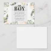 Cute Oerwoud Giraffe Boy Baby shower Notitiekaartje (Voorkant / Achterkant)