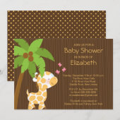Cute Oerwoud Giraffe Neutrale Baby shower Uitnodig Kaart (Voorkant / Achterkant)