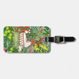 Cute Oerwoud Green Animal Forest New Born baby Bagagelabel