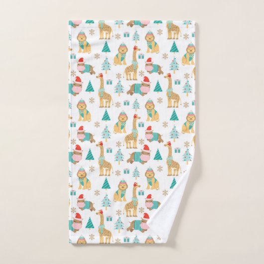 Cute Oerwoud Kerstmis Pattern Bad Handdoek (Handdoek)