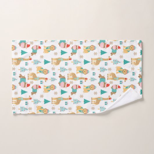 Cute Oerwoud Kerstmis Pattern Bad Handdoek (Handdoek)