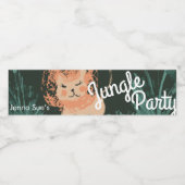 Cute Oerwoud Lion Art Safari Birthday Party Waterfles Etiket (Enkel label)