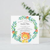 Cute Oerwoud Lion Baby shower Kaart (Staand voorkant)