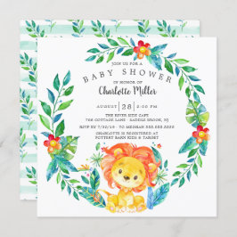 Cute Oerwoud Lion Baby shower Kaart