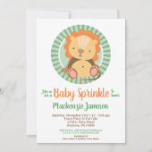 Cute Oerwoud Lion Baby Sprinkle Uitnodiging Neutra (Voorkant)