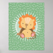Cute Oerwoud Lion - Funny Zoo Animals Poster (Voorkant)