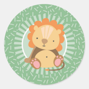 Cute Oerwoud Lion - Funny Zoo Animals Ronde Sticker