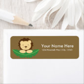 Cute Oerwoud Lion Safari Baby shower Adresetikette Etiket (Insitu)