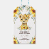 Cute Oerwoud Lion Sunflower Baby shower Favor Cadeaulabel (Voorkant)