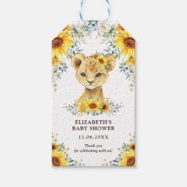 Cute Oerwoud Lion Sunflower Baby shower Favor Cadeaulabel