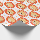 Cute Oerwoud Lion Wrapping Paper Cadeaupapier (Hoek)