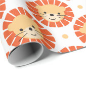 Cute Oerwoud Lion Wrapping Paper Cadeaupapier (Rol Hoek)
