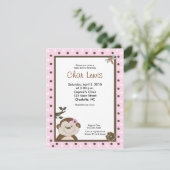 Cute Oerwoud Monkey Baby shower Invitation Kaart (Staand voorkant)