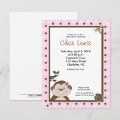 Cute Oerwoud Monkey Baby shower Invitation Kaart (Voorkant / Achterkant)