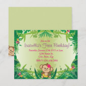 Cute Oerwoud Monkey Celebration Kaart (Voorkant / Achterkant)