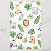 Cute Oerwoud raad het juiste Baby shower spel (Achterkant)