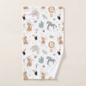 Cute Oerwoud Rainforest Animals Patroon Bad Handdoek (Handdoek)