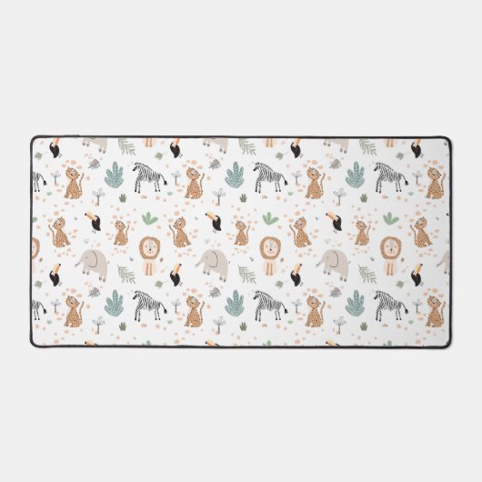 Cute Oerwoud Rainforest Animals Patroon Bureaumat (Voorkant)