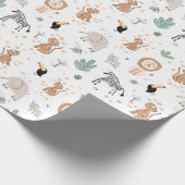 Cute Oerwoud Rainforest Animals Patroon Cadeaupapier (Hoek)