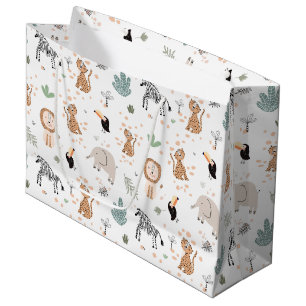 Cute Oerwoud Rainforest Animals Patroon Groot Cadeauzakje