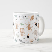 Cute Oerwoud Rainforest Animals Patroon Grote Koffiekop (Voorkant rechts)