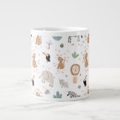 Cute Oerwoud Rainforest Animals Patroon Grote Koffiekop (Voorkant)