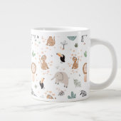 Cute Oerwoud Rainforest Animals Patroon Grote Koffiekop (Rechts)