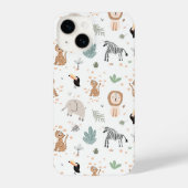 Cute Oerwoud Rainforest Animals Patroon iPhone Hoesje (Achterkant)