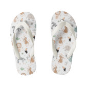 Cute Oerwoud Rainforest Animals Patroon Kinder Teenslippers (Voetbed)