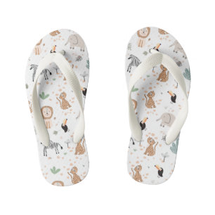 Cute Oerwoud Rainforest Animals Patroon Kinder Teenslippers